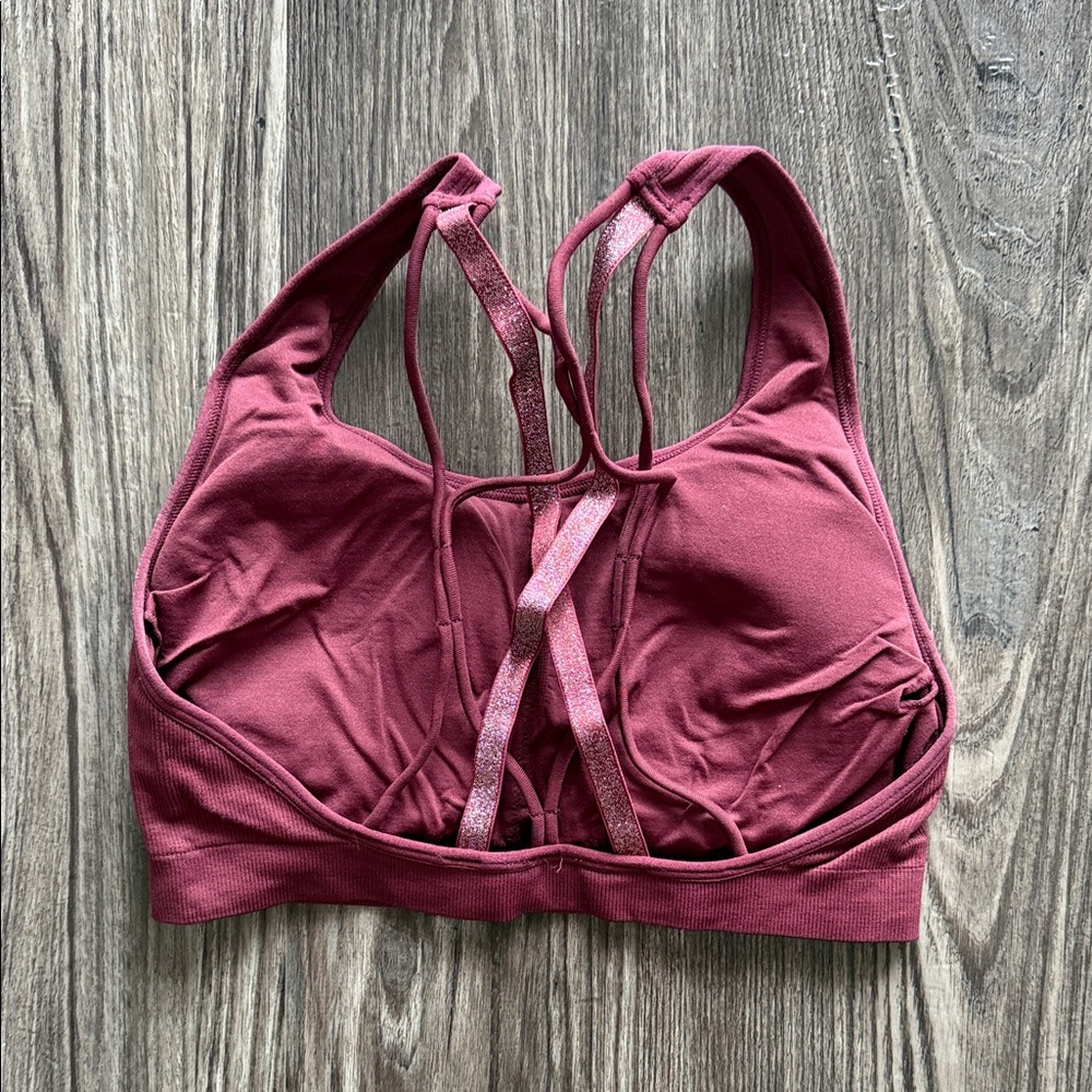 Fabletics Maroon Sports Bra - Picture 2 of 2